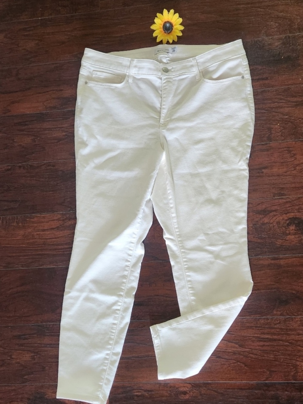 Athleta Sculptek Ultra Skinny White High-rise Jeans size 20, orig $118
